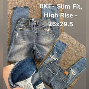 BKE High Rise Distressed Denim Jeans